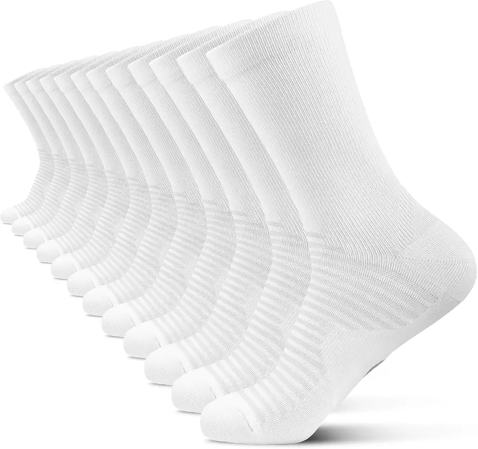 Global Recycled Standard PAPLUS Athletic Crew Compression Socks for Men Women 6 Pairs for Running
