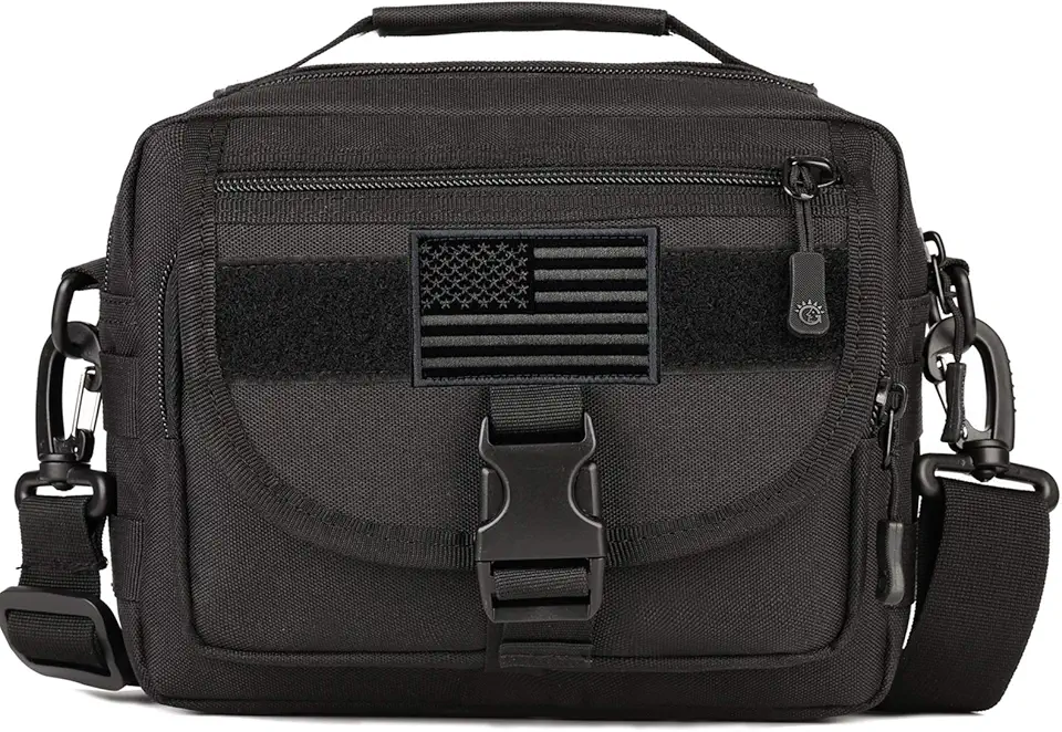 Tactical Messenger Bag Men Small Military MOLLE Crossbody Pack (Patch Included)