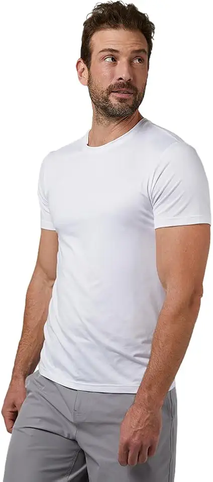 Men's White Notch Neck T Shirt