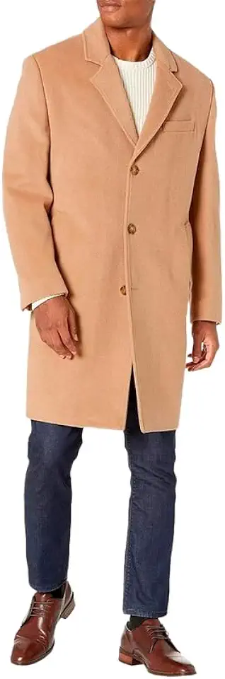 London Fog Men's Top Coat - Classic Fit Winter Coat, Signature Wool-Blend Men’s Overcoat, (Regular & Big-Tall Sizes)