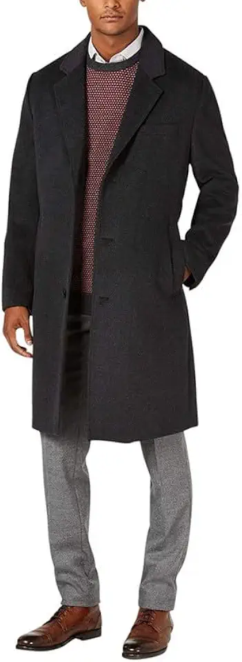 London Fog Men's Top Coat - Classic Fit Winter Coat, Signature Wool-Blend Menβs Overcoat, (Regular & Big-Tall Sizes)