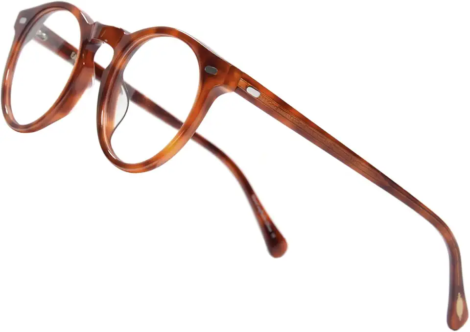 Vintage Round Eyeglasses Unisex Handmade Acetate Circle Rim Glasses
