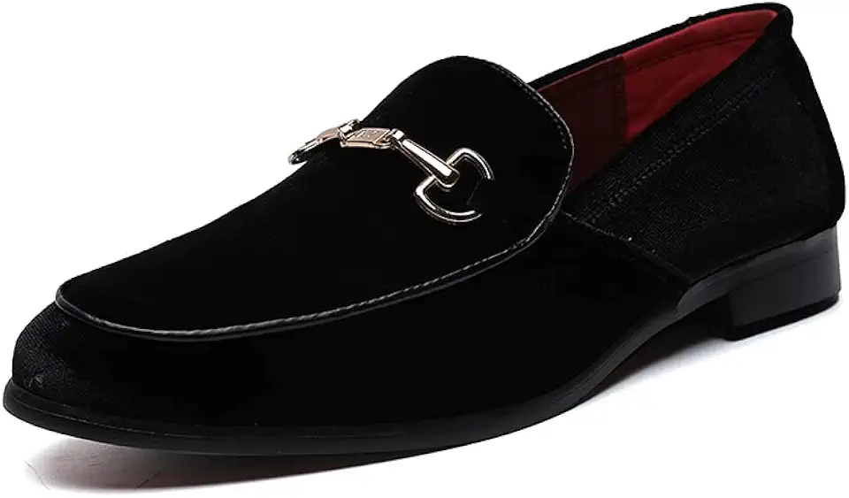 LCQL Men's Luxury Velvet Penny Loafer Shoes Noble Slip-on Suede Loafers Smoking Slippers Plus Size 7-13