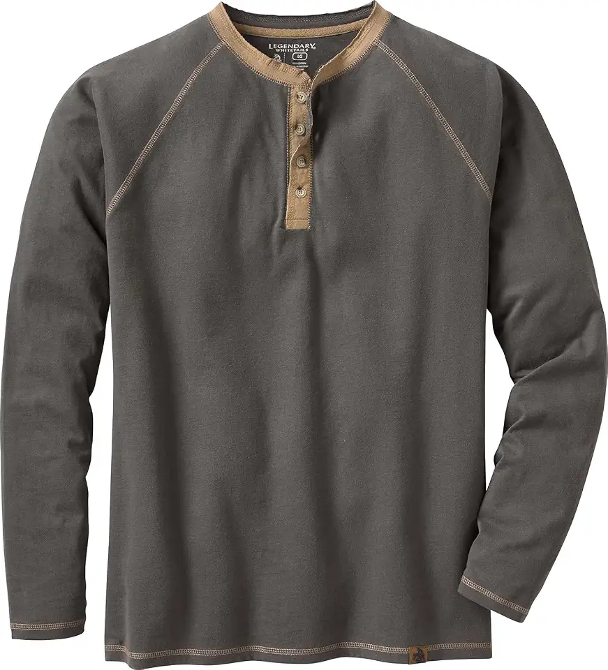 Legendary Whitetails Mens Long Sleeve Cotton Henley Shirt