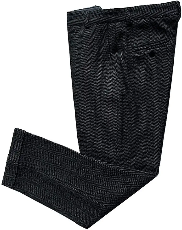 Men's Charcoal Wool Flannel Trousers