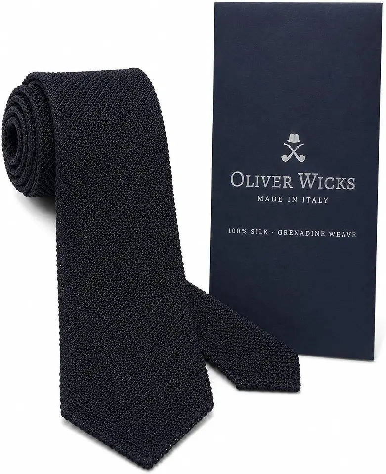 Oliver Wicks Italian Grenadine Tie – 100% Silk, Hand-Finished & Tipped, Made in Italy, Small-Batch Men's Accessory