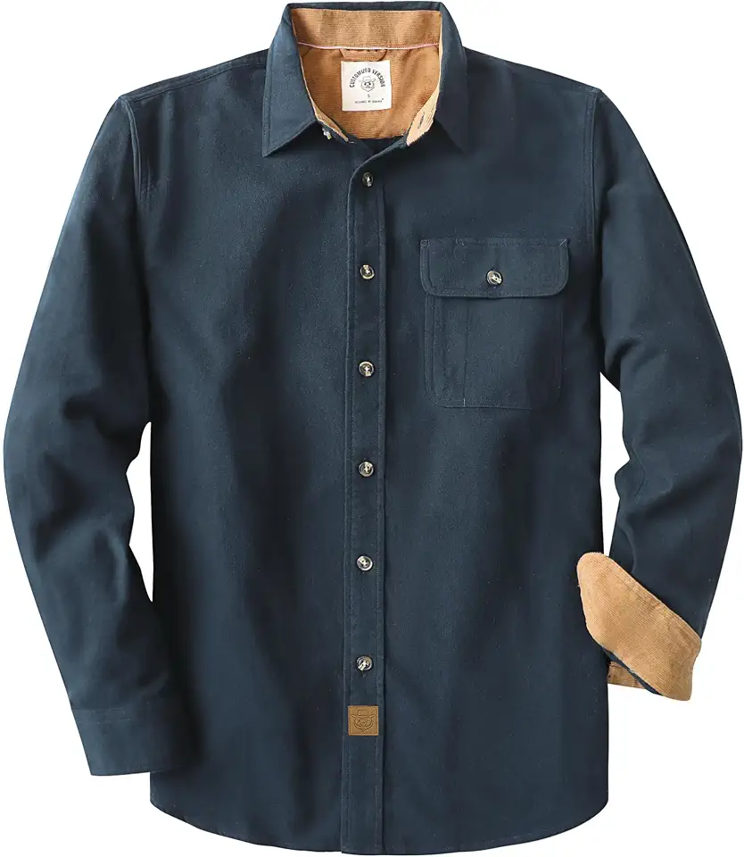 Dubinik® Flannel Shirt for Men Long Sleeve Casual Brushed 100% Cotton Vintage