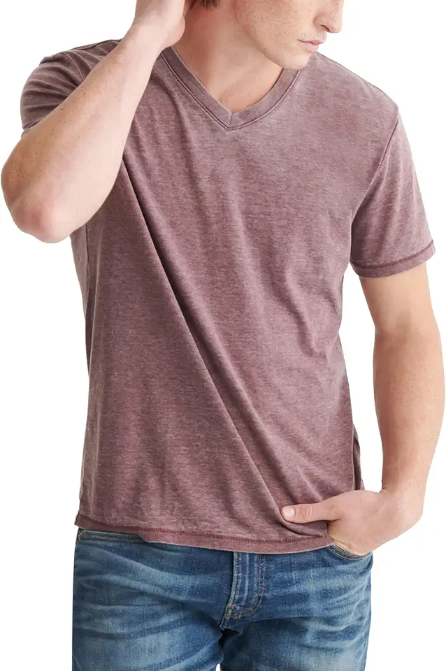 Lucky Brand Men's Venice Burnout V Neck Tee