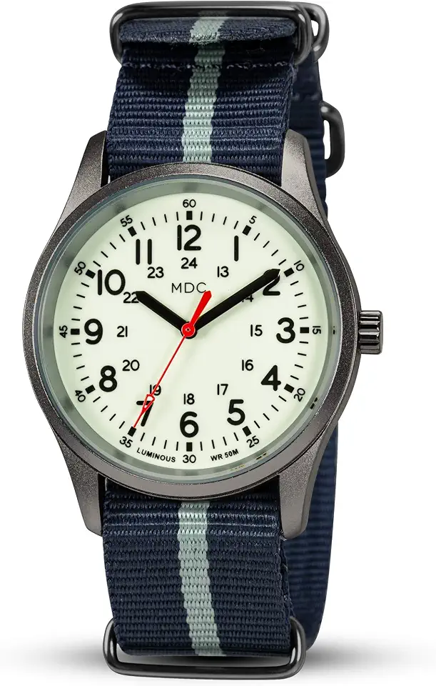 Infantry Mens Military Field Watch, Glow in the Dark Luminous, Nylon Band