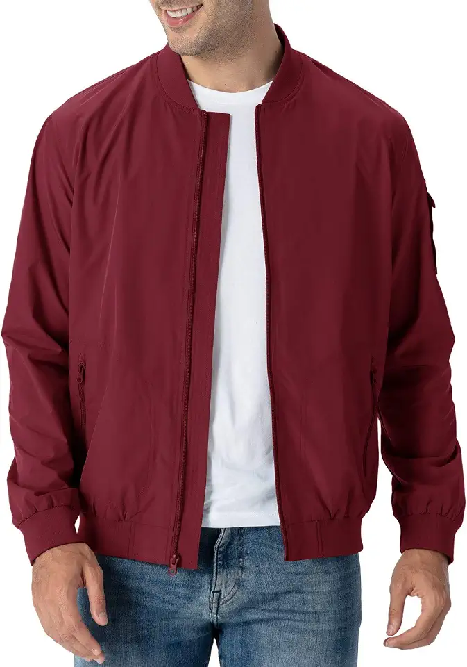 Rdruko Men's Lightweight Bomber Jacket Causal Fashion Stylish Windbreaker Light Jacket