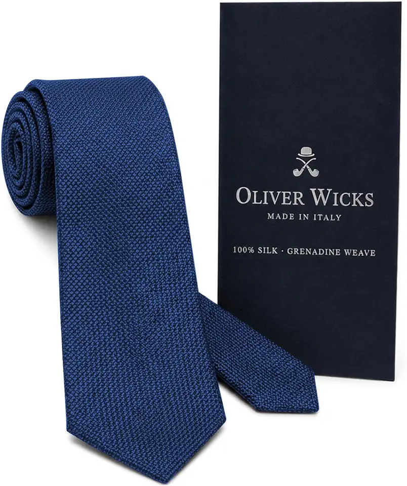 Oliver Wicks Italian Grenadine Tie – 100% Silk, Hand-Finished & Tipped, Made in Italy, Small-Batch Men's Accessory