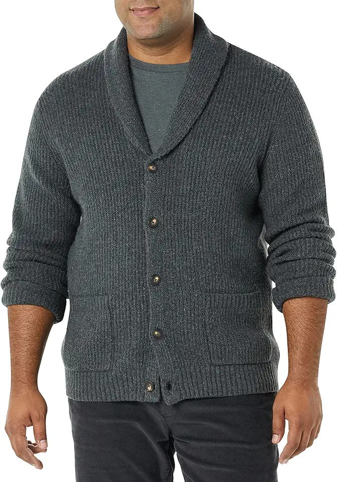 Amazon Essentials Men's Long-Sleeve Soft Touch Shawl Collar Cardigan