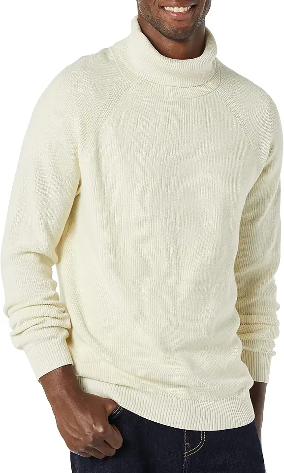 Amazon Essentials Men's 100% Cotton Rib Knit Turtleneck Sweater