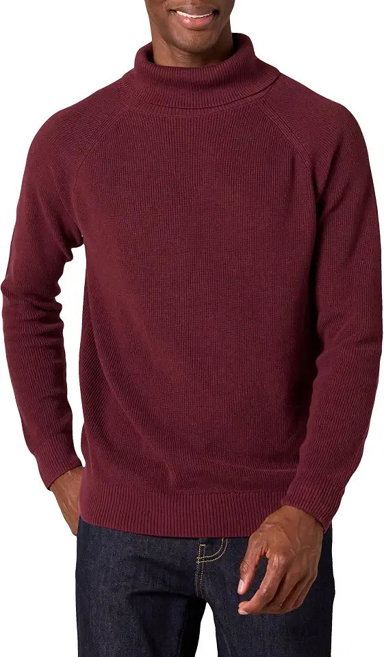 OEKO-TEX STANDARD 100 Amazon Essentials Men's 100% Cotton Rib Knit Turtleneck Sweater
