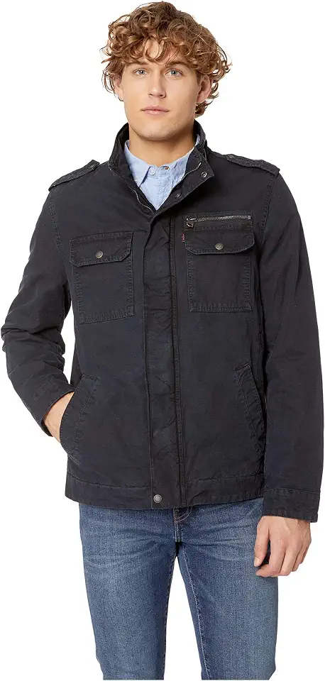 LEVI'S Men's Washed Cotton Military Jacket (Regular & Big & Tall Sizes)