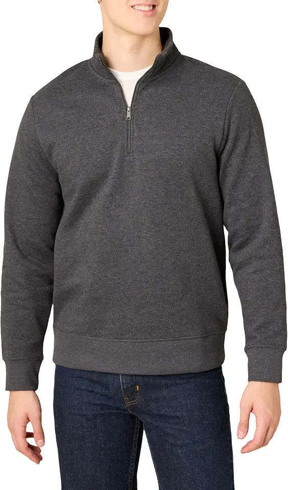 Men's Charcoal Quarter Zip Fleece Pullover