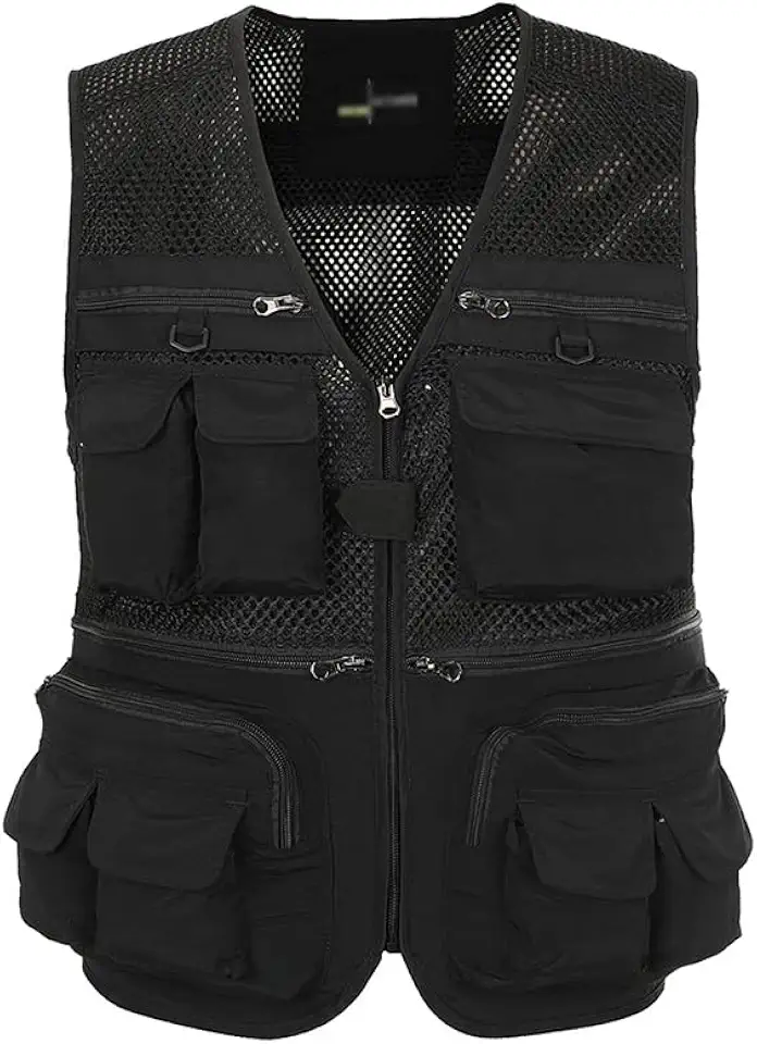 Hbufnha Outdoor Fishing Hunting Vest Multi Pockets Work Cargo Jacket