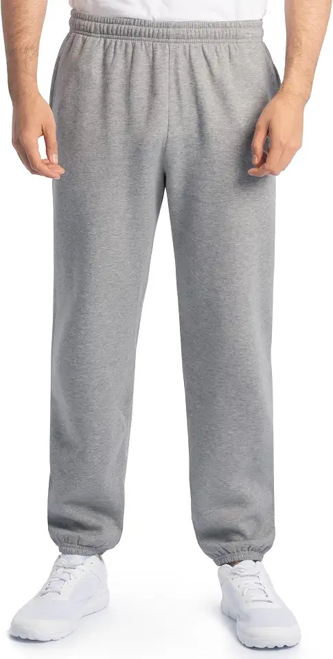 OEKO-TEX STANDARD 100 Fruit of the Loom Eversoft Fleece Elastic Bottom Sweatpants with Pockets, Relaxed Fit, Moisture Wicking, Breathable