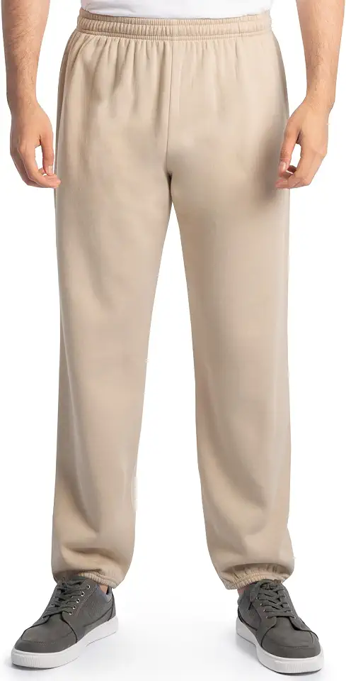 Men's Oatmeal Beige Fleece Jogger Pants