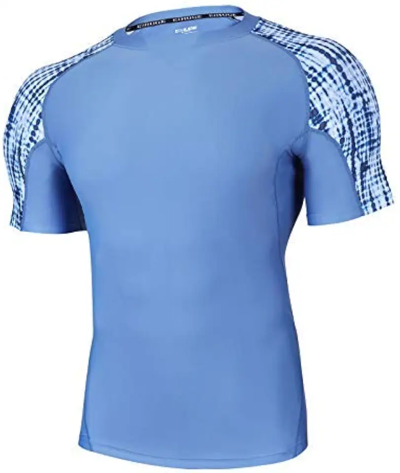 ADOREISM Men's Short Sleeve Rash Guard Shirt Compression Fit UPF 50+