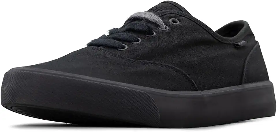 Men's Black Canvas Low Top Skate Sneakers