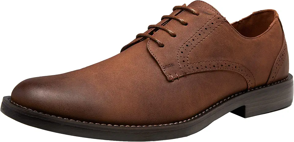 Jousen Mens Dress Shoes Retro Business Casual Oxfords Plain Toe Dress Shoes for Men