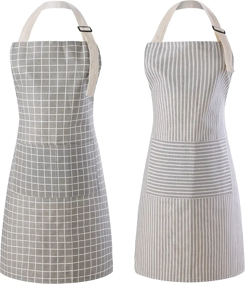 Men's Charcoal Grey Linen Chef Bib Apron