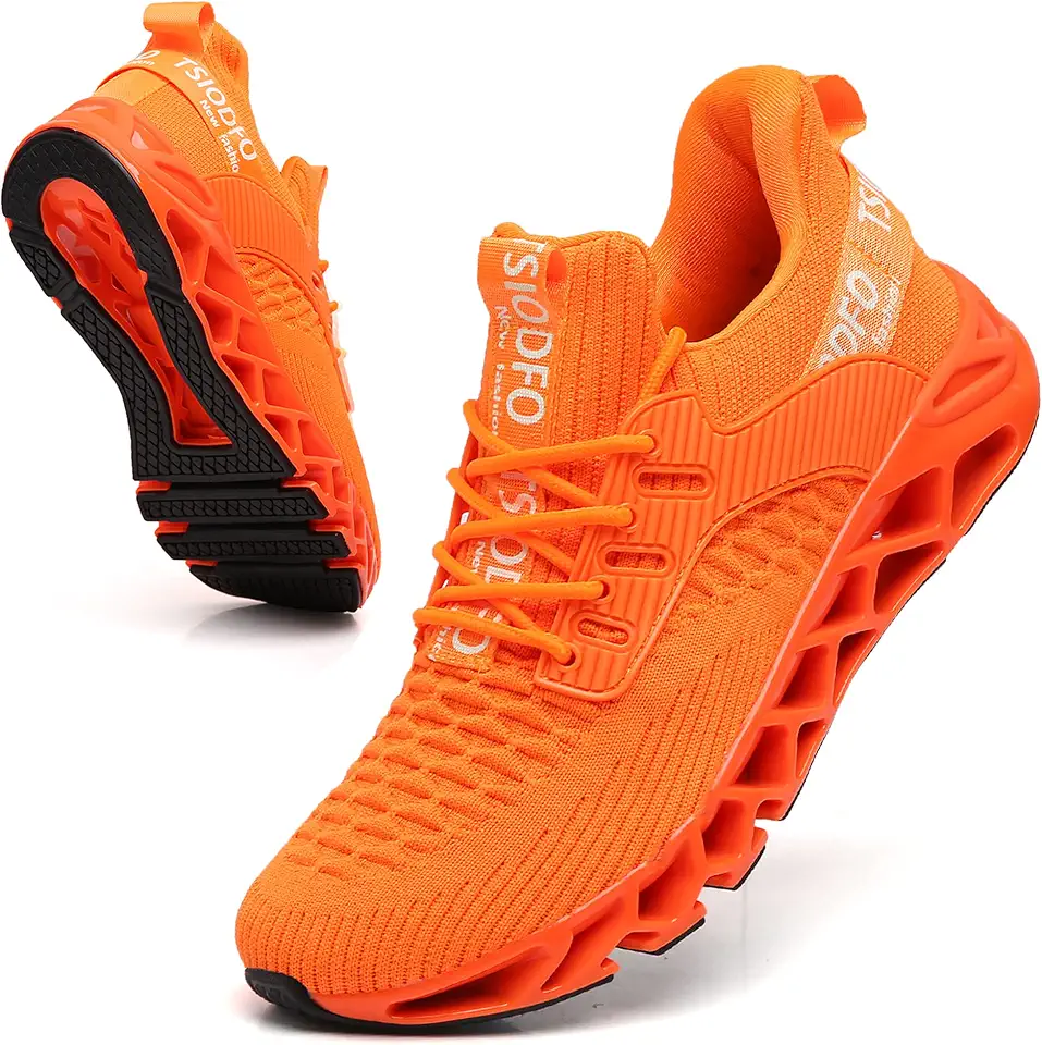Men's Orange Blue Chunky Running Sneakers