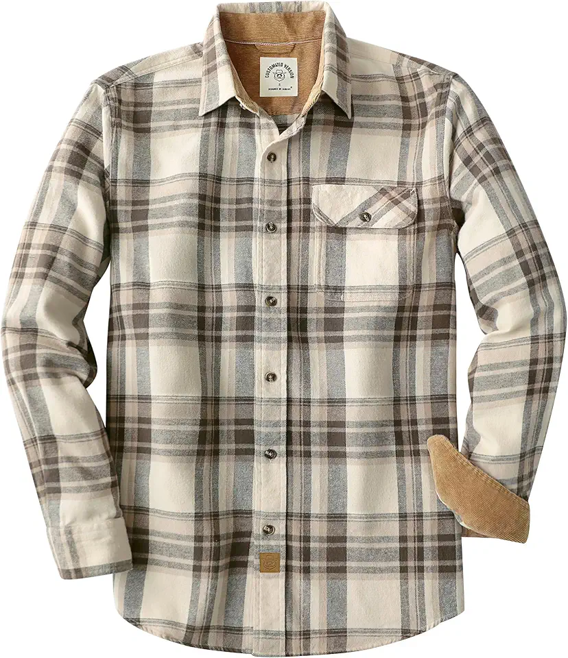 Men's Olive Plaid Flannel Shirt