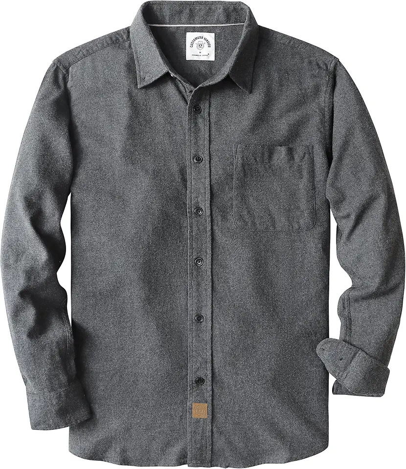 Dubinik® 6 oz Flannel Shirt for Men Cotton Casual Button Down Long Sleeve