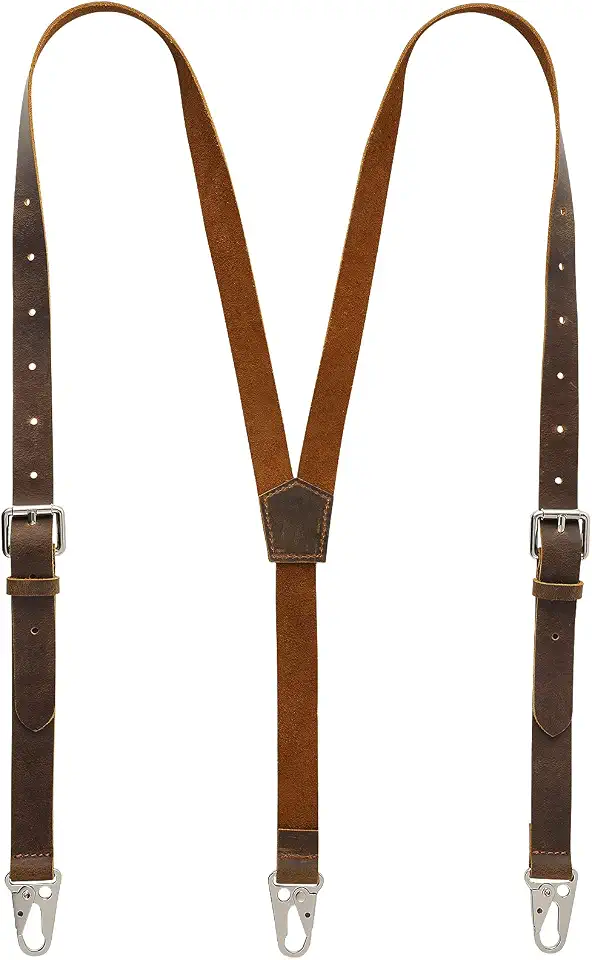 Genuine Leather Suspenders for Men, Y Design Hidden Suspenders Under Clothes, Adjustable Accessories for Men