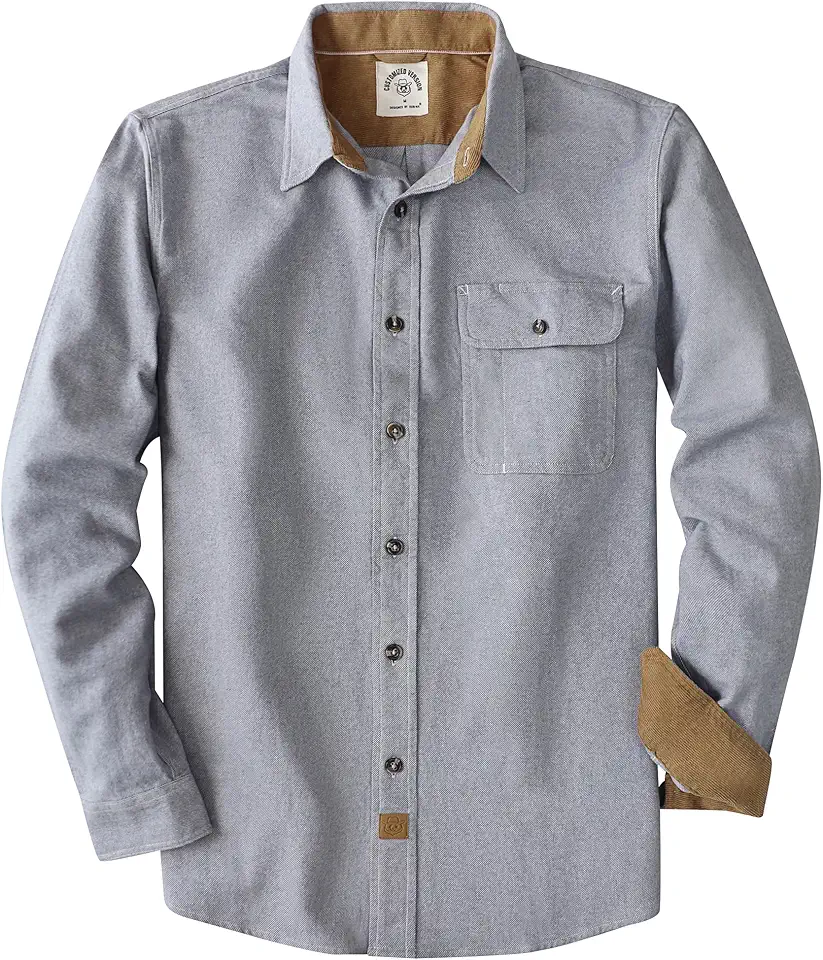 Dubinik® Flannel Shirt for Men Long Sleeve Casual Brushed 100% Cotton Vintage