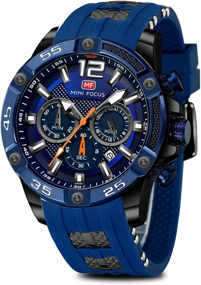 AIMES Watch for Men Sport Military Waterproof Chronograph Mens Watches Analog Quartz Big Face Classic Stylish Fashion Casual Designer Business Work Wrist Watch Elegant Gift for Men