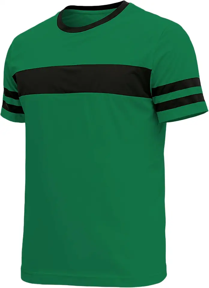 Men's Green Striped Ringer T Shirt