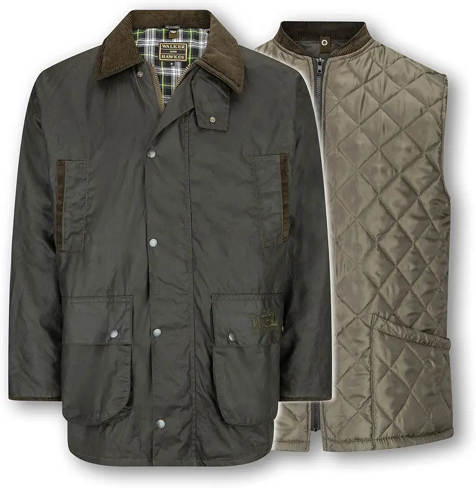 Walker and Hawkes Men's Wax 3-in-1 Greendale Jacket