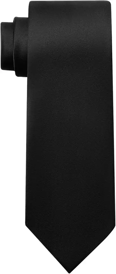 KOOELLE Men's Ties Solid Pure Color Plain Neckties Formal Black Ties For Men