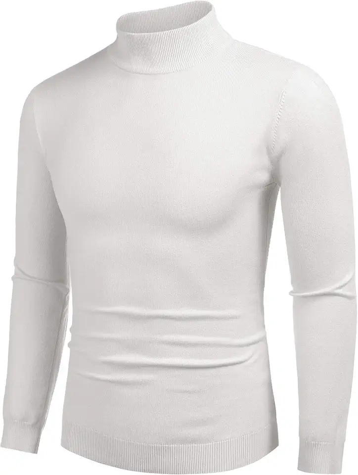 COOFANDY Mens Mock Turtleneck Slim Fit Pullover Sweater Casual Basic Knitted Thermal Sweaters