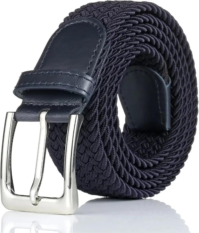 Men's Dark Navy Woven Leather Belt