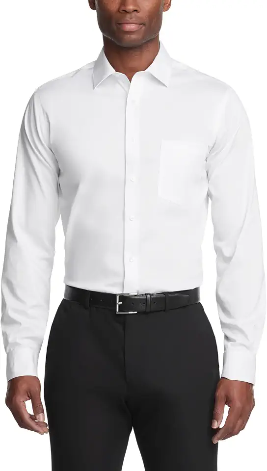 Van Heusen Men's Van Heusen Men's Dress Shirt Regular Fit Ultra Wrinkle Free Flex Collar Stretch Solid