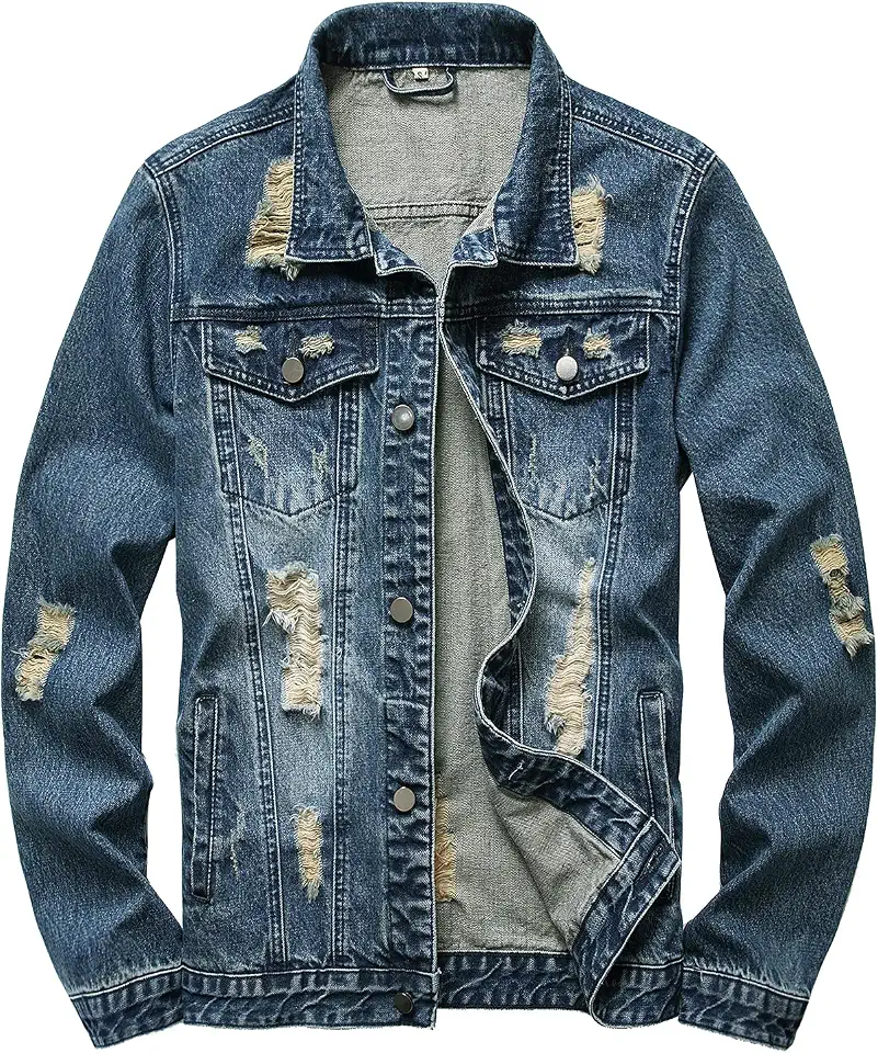Men's Faded Denim Trucker Jacket