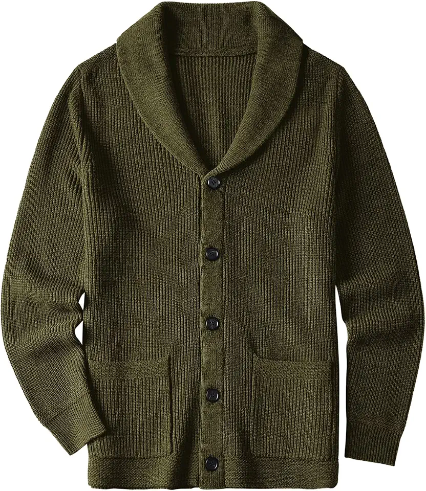 ZHILI Men's Wool Blend V-Neck Sleeveless Button Front Sweater Vest