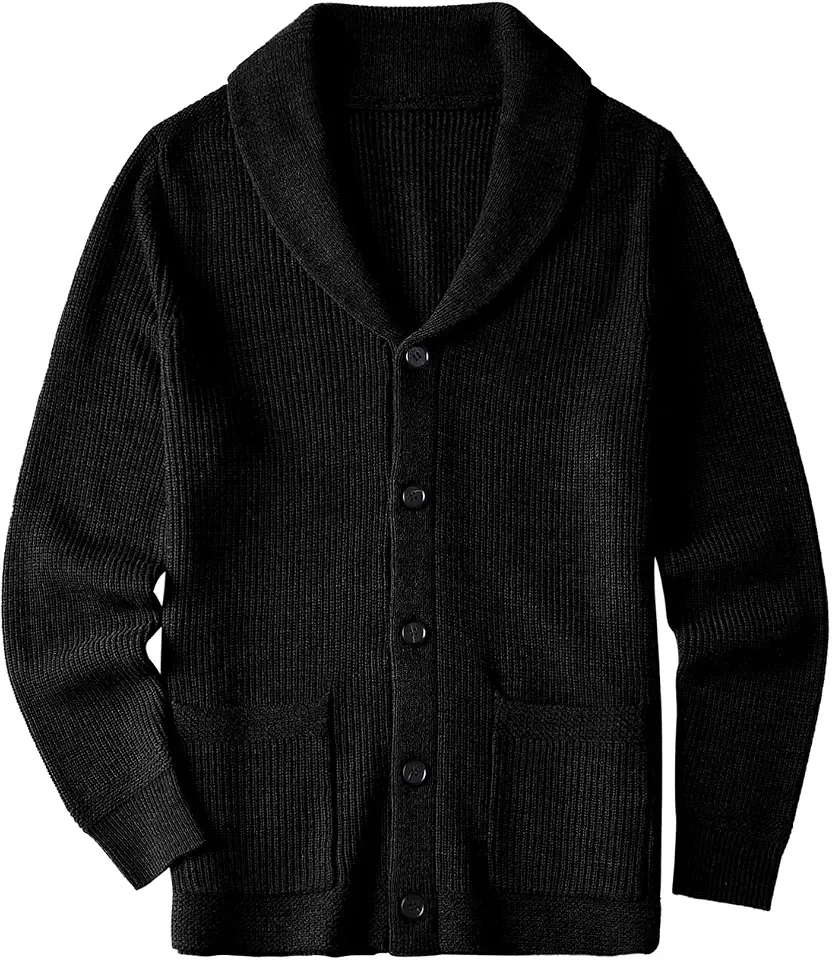 ZHILI Men's Wool Blend V-Neck Sleeveless Button Front Sweater Vest