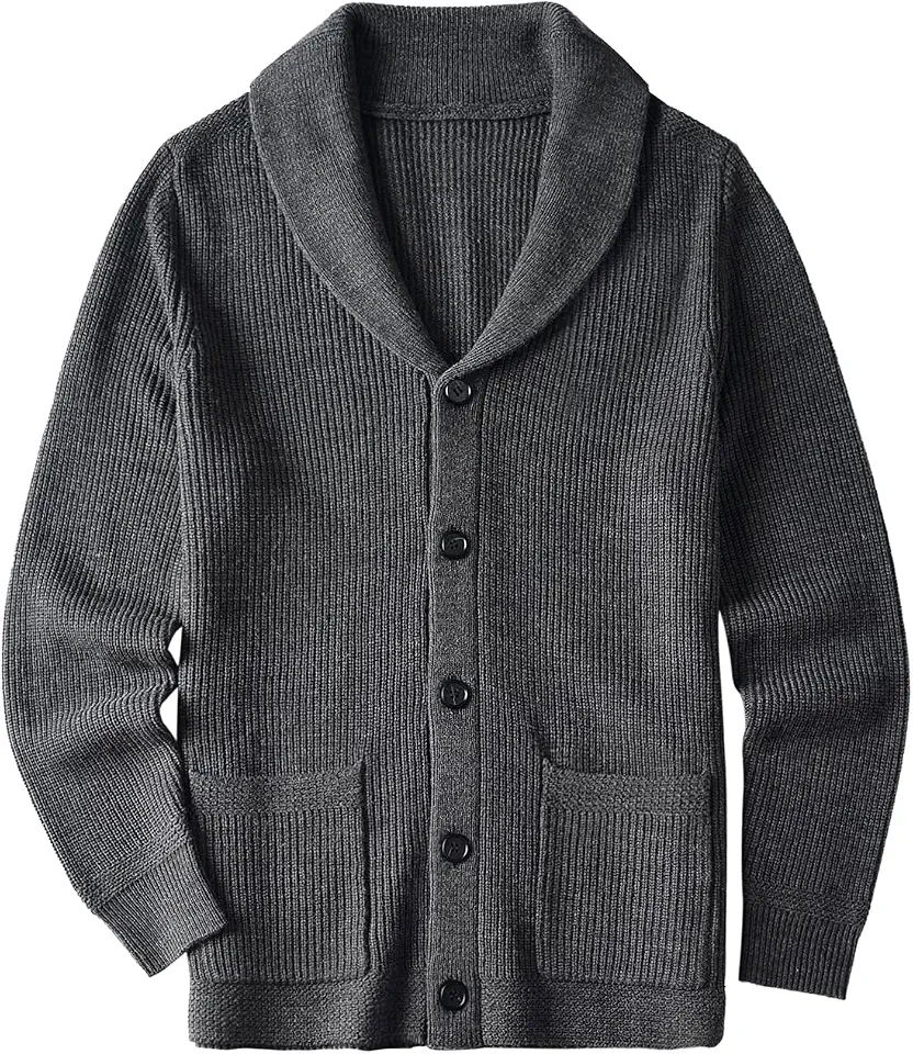 ZHILI Men's Wool Blend V-Neck Sleeveless Button Front Sweater Vest