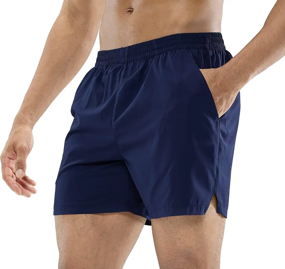 Global Recycled Standard MIER Men's 5 Inch Inseam Running Shorts, Quick-Dry with Pockets