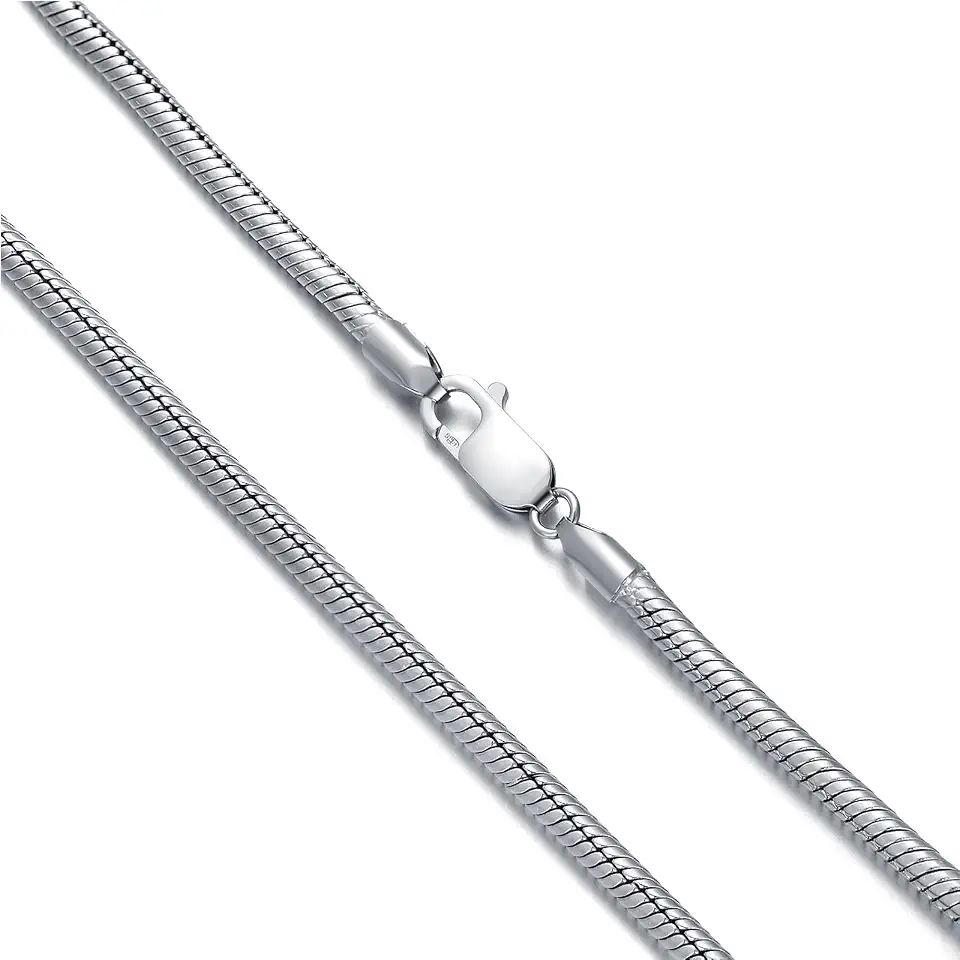 Authentic 925 Sterling Silver Snake Chain For Men And Women Flexible Snake Link Chain Strong Aafe Shiny Fashion Jewelry Gifts 1-3MM, 16-26 Inch
