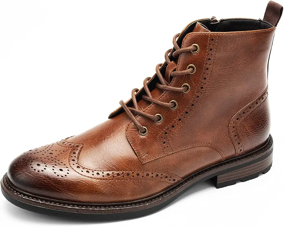 Men's Oxblood Leather Wingtip Boots