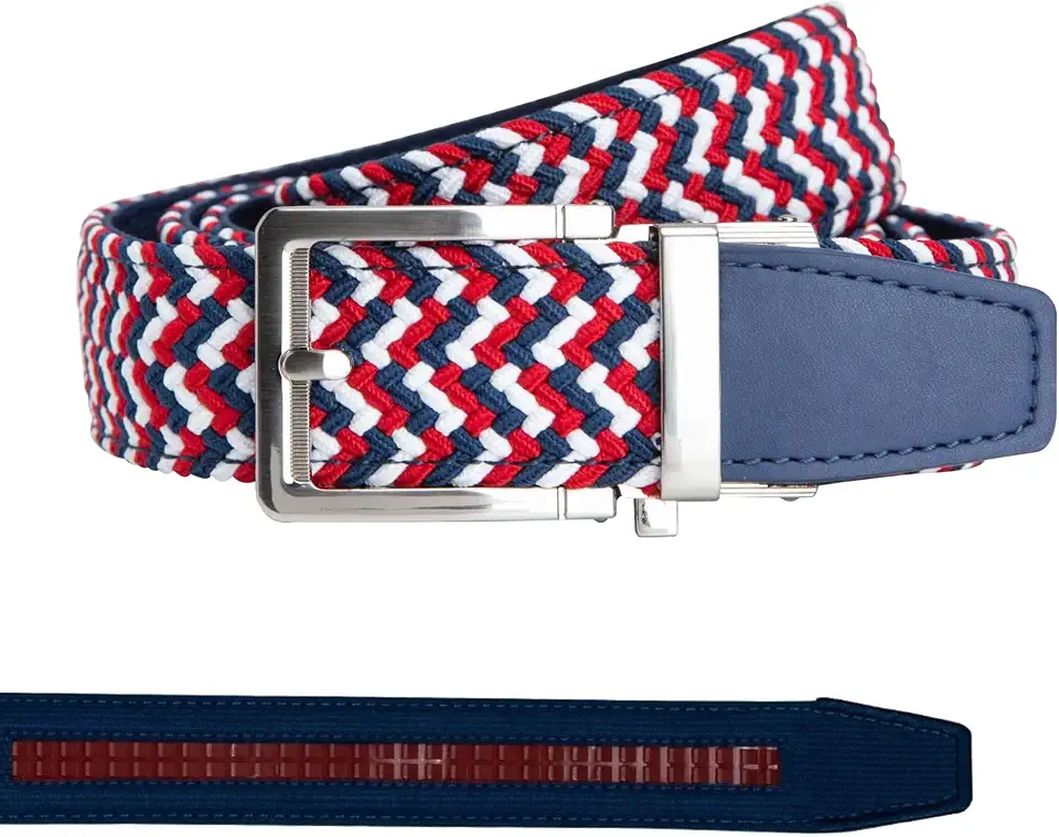 Nexbelt Braided Ratchet Golf Belt – Liberty – Stretch Fit, Fits up to 50"