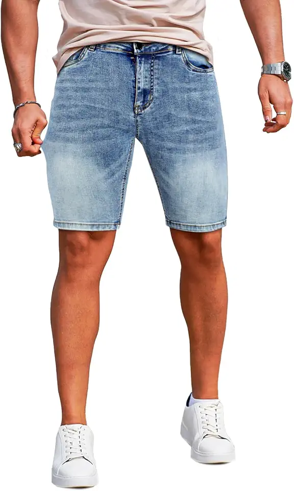 GINGTTO Mens Jean Shorts Denim Stretch Skinny Jorts