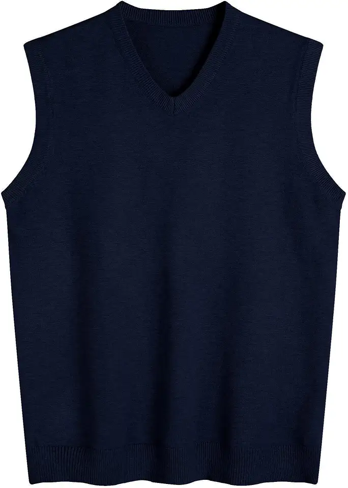 Amussiar Men's Casual Sweater Vest V-Neck Slim Fit Sleeveless Sweater Knitted Pullover Vest