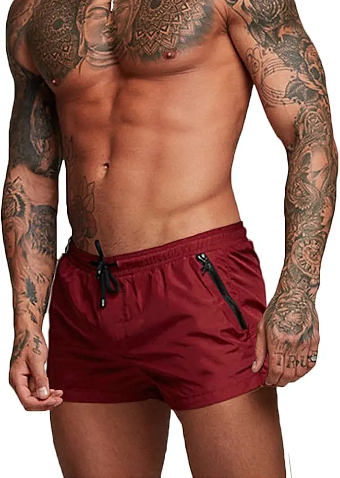 Rexcyril Men's Running 3 Inch Booty Shorts Gym Bodybuilding